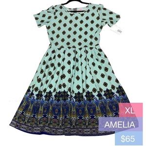 LuLaRoe Amelia Dress Ombré Dipped HTF Rare XL